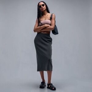 Lululemon Softstreme High Rise Midi Skirt Black Pull-On Sz 6